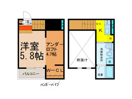 CUORESASASHIMA(1K/1階)の間取り写真