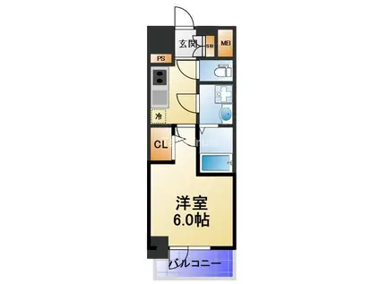 ファーストフィオーレ京橋ノワール(1K/7階)の間取り写真