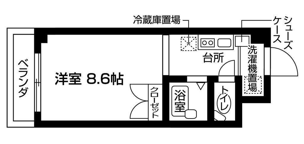ハイム下北沢(ワンルーム/1階)の間取り写真