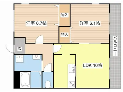 バローゼ8(2LDK/2階)の間取り写真