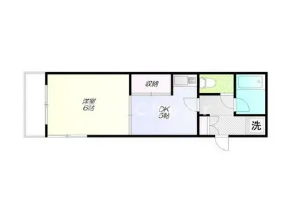 ハレウエスト染井(1DK/1階)の間取り写真