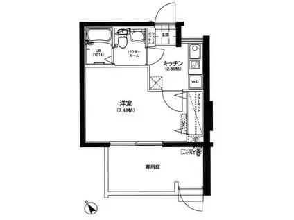 サウンドおしあげ(1K/1階)の間取り写真