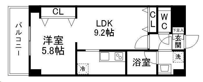 ガーデンロッジII(1LDK/5階)の間取り写真