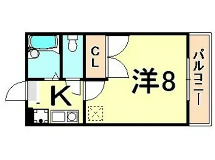 彩華III(1K/1階)の間取り写真
