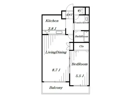 ペリエレジデンス新千葉(1LDK/2階)の間取り写真