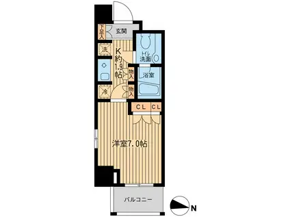 エコロジー東陽町(1K/11階)の間取り写真