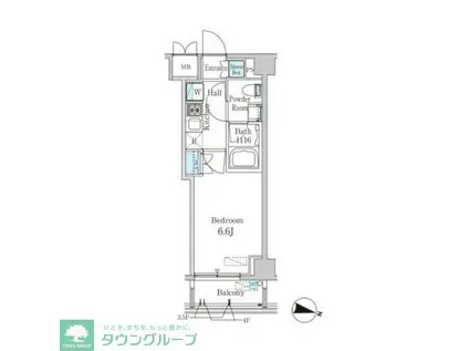 スタイリオ渋谷南平台(1K/3階)の間取り写真