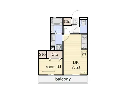 ハレアカラ(1DK/3階)の間取り写真