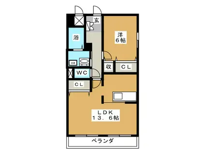 シャトー・プティシャン(1LDK/3階)の間取り写真