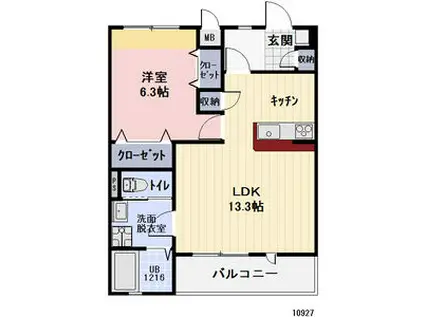 オリーブII(1LDK/1階)の間取り写真