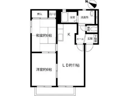 セラウィ A棟(2LDK/2階)の間取り写真