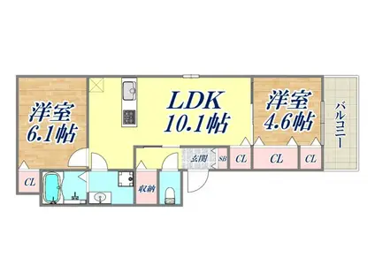 MAISON DE SO(2LDK/2階)の間取り写真