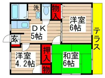 グリーンホーム風間(3DK/1階)の間取り写真