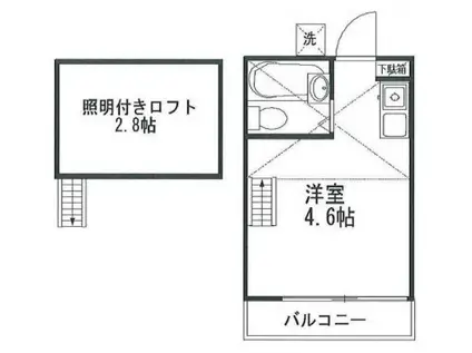 アレックス聖(ワンルーム/1階)の間取り写真