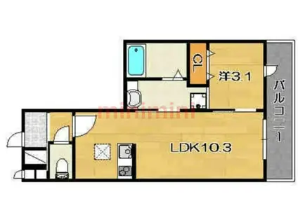 ワンモアオッツ(1LDK/1階)の間取り写真