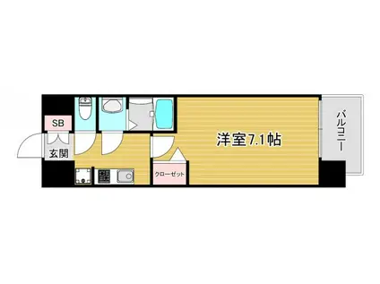 プレサンス OSAKA 姫里エンファシス(1K/6階)の間取り写真