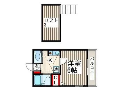 エルパンセ長崎(1K/2階)の間取り写真