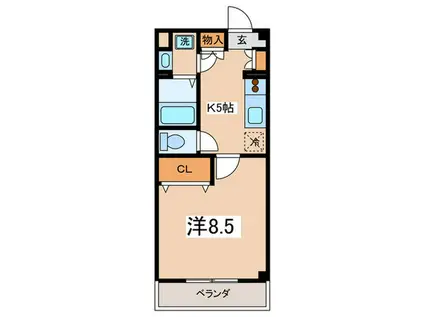 リーベルサンアイ(1K/5階)の間取り写真