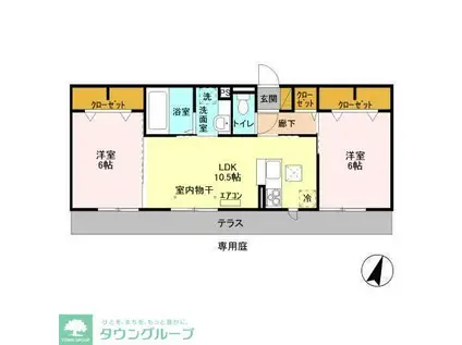コンフォールコート(2LDK/1階)の間取り写真