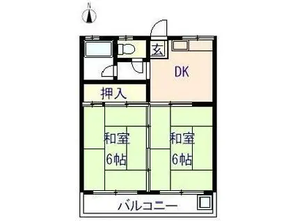 伊井マンション(2DK/2階)の間取り写真
