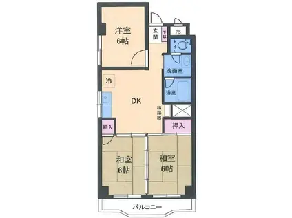 中島丁ハイツ(3DK/3階)の間取り写真