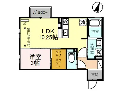 LE・SOLEIL(1LDK/2階)の間取り写真