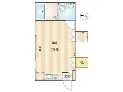 KTK蒲田(ワンルーム/1階)の間取り写真