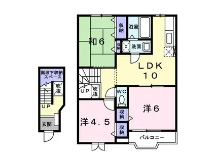 ポワールコリーヌ(3LDK/2階)の間取り写真