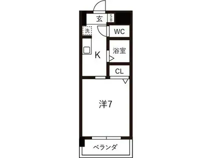 クリエイティブ一宮(1K/3階)の間取り写真