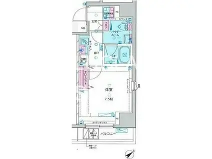 ジェノヴィア新宿中落合スカイガーデン(1K/4階)の間取り写真