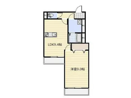 ＪＲ埼京線 南与野駅 徒歩8分 3階建 築12年(1LDK/2階)の間取り写真