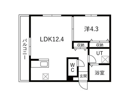 道徳テラス(1LDK/2階)の間取り写真