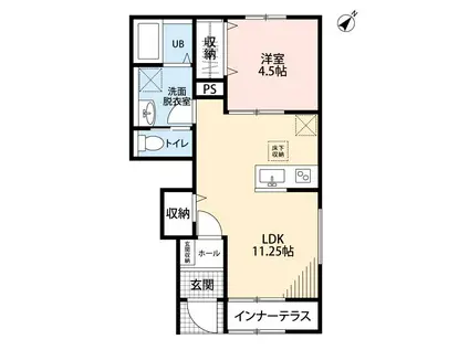 リーブルファイン和戸駅(1LDK/1階)の間取り写真