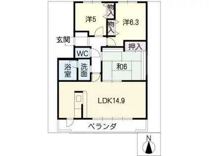 アネックスIII(3LDK/1階)の間取り写真