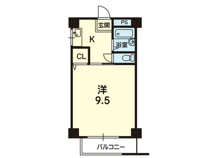 大阿蘇ハイツ(1K/3階)の間取り写真