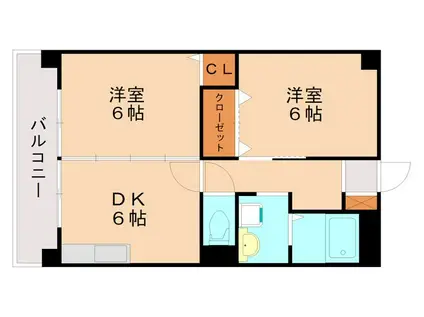 プライムスペース24(2DK/2階)の間取り写真