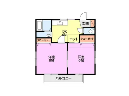 壱番館A(2DK/2階)の間取り写真