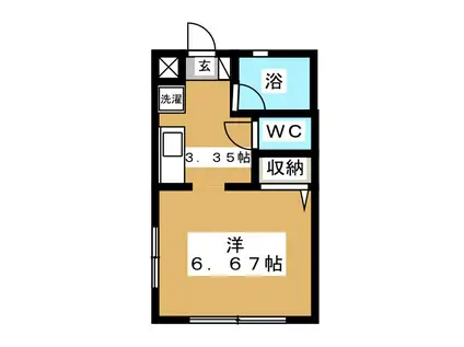 ハイツ荒澤II(ワンルーム/2階)の間取り写真