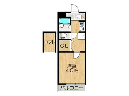 メゾンド・レクサスウエノビル(1K/4階)の間取り写真