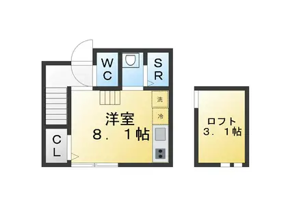 VILLEST 上石神井(ワンルーム/2階)の間取り写真