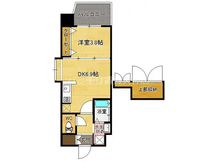 NO66 ギャランティー21博多(1DK/10階)の間取り写真