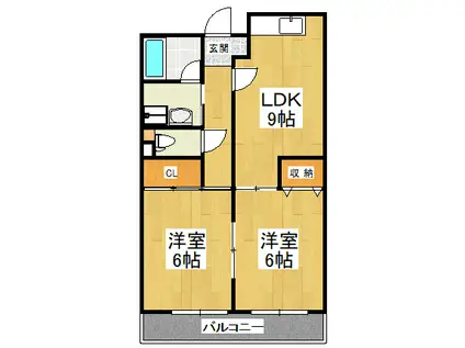 ステーションK-II(2LDK/3階)の間取り写真