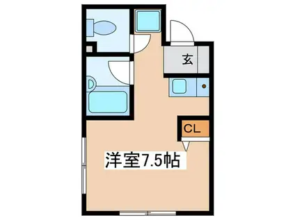 京王線 西調布駅 徒歩11分 3階建 築23年(ワンルーム/1階)の間取り写真