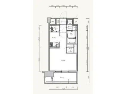 エンクレスト天神LARK(ワンルーム/3階)の間取り写真
