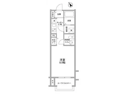 LA VOIE LACTE´E(1K/2階)の間取り写真