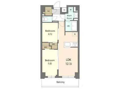 S-RESIDENCE東浦和AGUA(2LDK/2階)の間取り写真