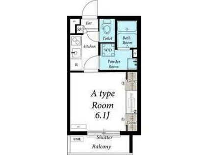 リブリ・津田沼7丁目(1K/1階)の間取り写真