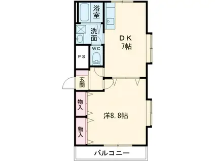 サイレンス上野(1DK/1階)の間取り写真