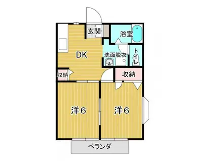 サンリファール(2DK/2階)の間取り写真