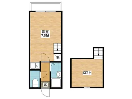 プレンティTOMO(ワンルーム/2階)の間取り写真